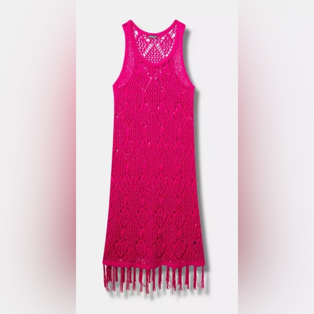 Torrid Crochet Fringe Cover-Up Dress 1